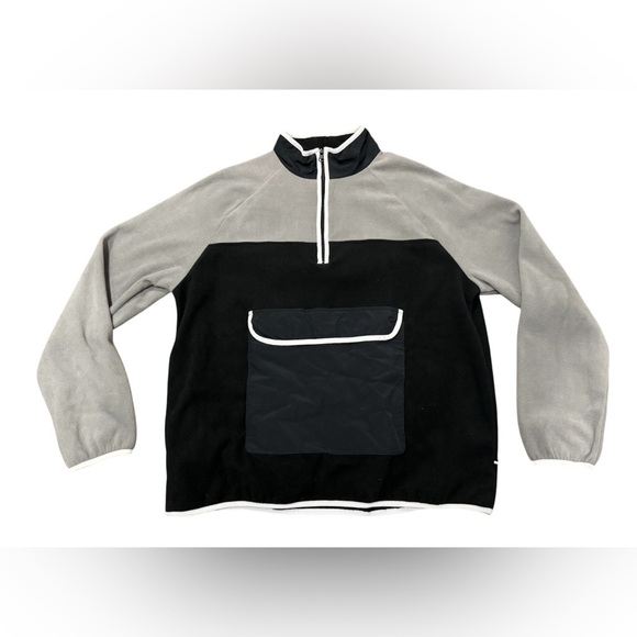 Edgar Ash Polyester Size Large 1/4 Zip Long Sleeve Two Tone Fleece Pullover New - Picture 10 of 10